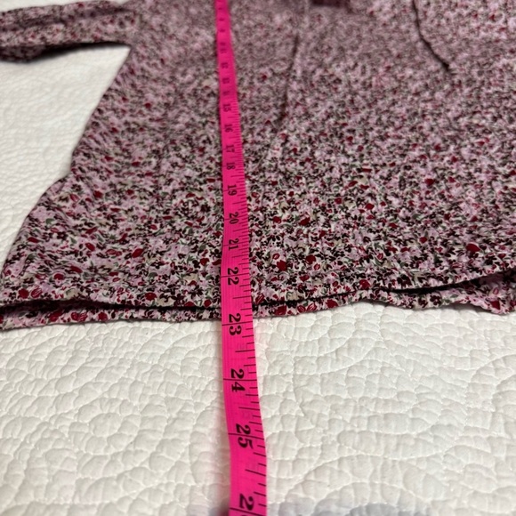 Club Monaco Pink Ruched Tie Front Long Sleeve Blouse - Picture 11 of 11